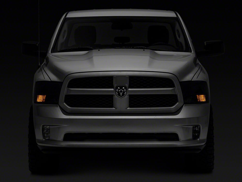Raxiom Axial Series OEM Style Replacement Headlights with Dual Bulb; Chrome Housing; Smoked Lens (09-18 RAM 1500 w/ Factory Halogen Non-Projector Headlights)