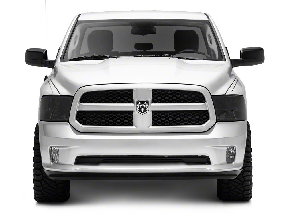 Raxiom Axial Series OEM Style Replacement Headlights with Dual Bulb; Chrome Housing; Smoked Lens (09-18 RAM 1500 w/ Factory Halogen Non-Projector Headlights)