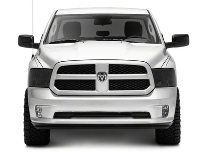 Raxiom Axial Series OEM Style Replacement Headlights with Dual Bulb; Chrome Housing; Smoked Lens (09-18 RAM 1500 w/ Factory Halogen Non-Projector Headlights)