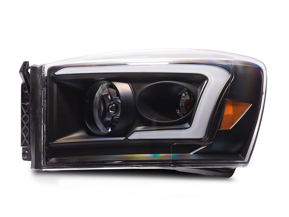 Raxiom Axial Series LED DRL Projector Headlights; Black Housing; Clear Lens (06-08 RAM 1500)