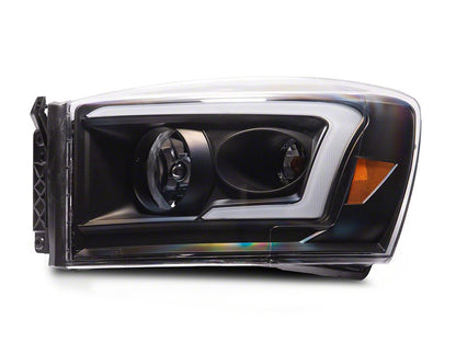 Raxiom Axial Series LED DRL Projector Headlights; Black Housing; Clear Lens (06-08 RAM 1500)