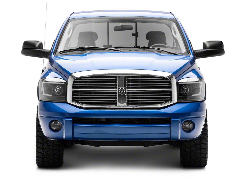 Raxiom Axial Series LED DRL Projector Headlights; Black Housing; Clear Lens (06-08 RAM 1500)