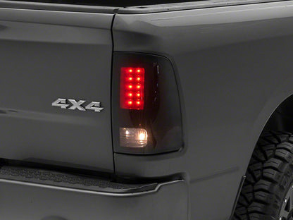 Raxiom Axial Series LED Tail Lights; Black Housing; Smoked Lens (09-18 RAM 1500 w/ Factory Halogen Tail Lights)