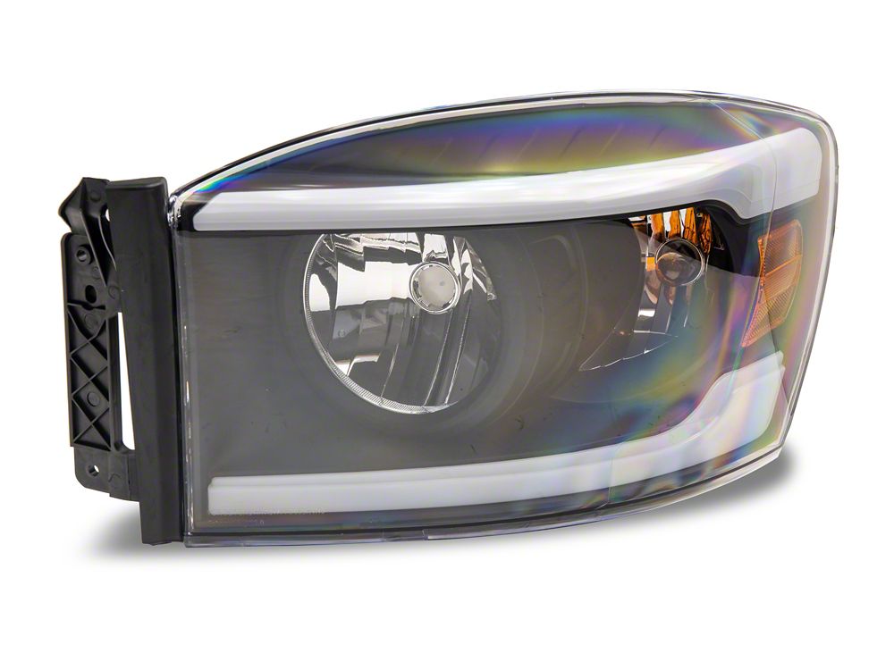 Raxiom Axial Series Headlights with Sequential LED Bar; Black Housing; Clear Lens (06-08 RAM 1500)