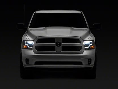 Raxiom Axial Series LED Headlights; Black Housing; Clear Lens (09-18 RAM 1500 w/ Factory Halogen Non-Projector Headlights)