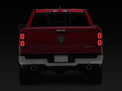 Raxiom CXR Series LED Tail Lights; Black Housing; Smoked Lens (19-24 RAM 1500 w/ Factory Halogen Tail Lights)
