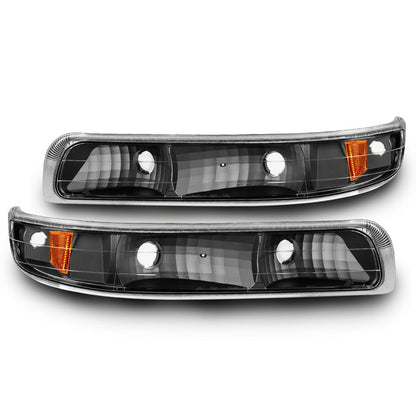 Raxiom Axial Series Euro Turn Signal and Parking Lights; Black (99-01 Silverado 1500)
