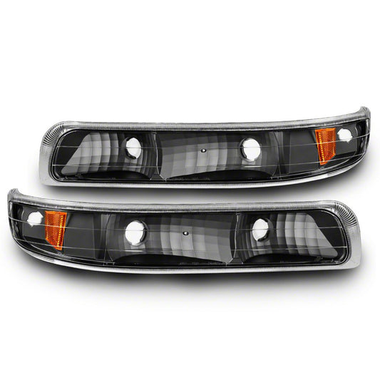 Raxiom Axial Series Euro Turn Signal and Parking Lights; Black (99-01 Silverado 1500)
