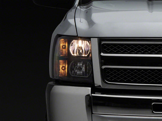 Raxiom Euro Headlights; Black Housing; Clear Lens (07-13 Silverado 1500)