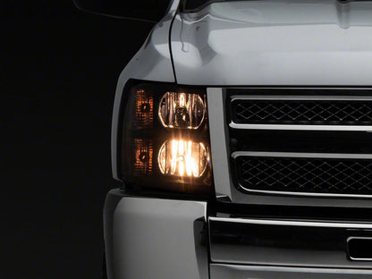 Raxiom Euro Headlights; Black Housing; Clear Lens (07-13 Silverado 1500)