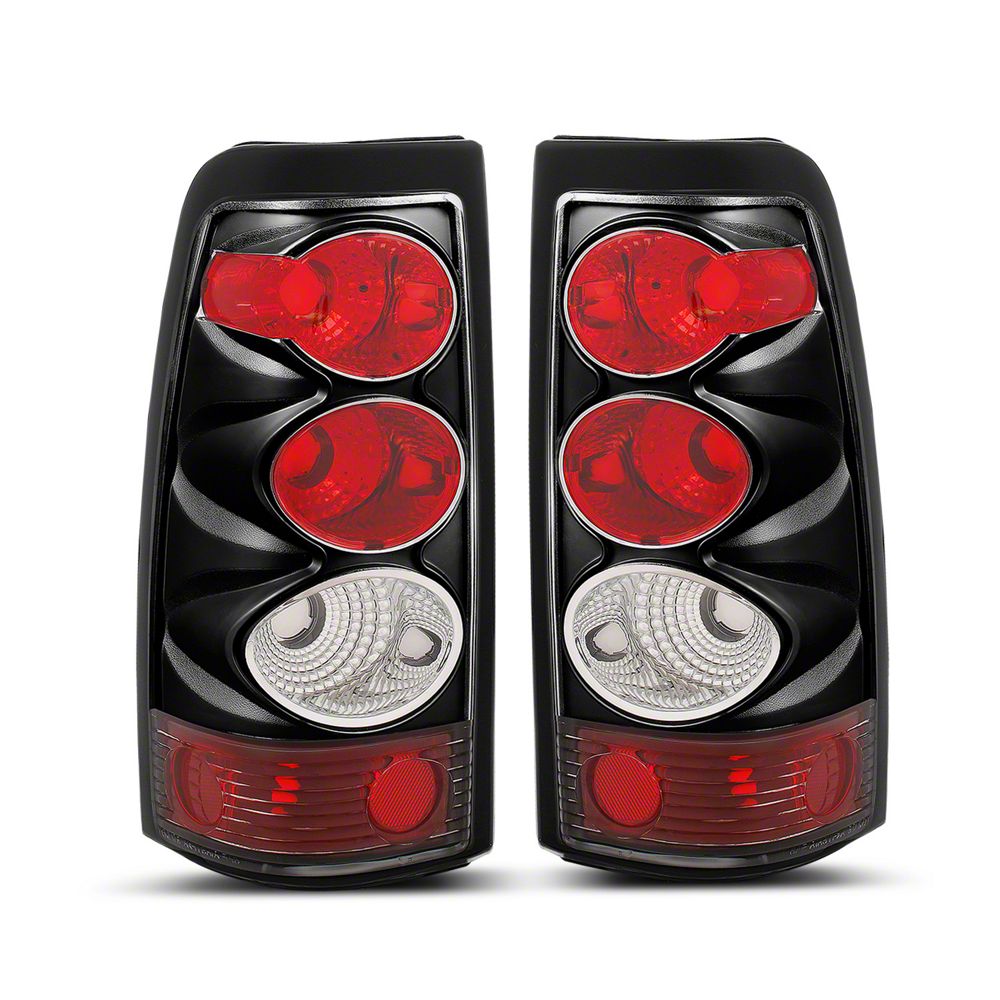 Raxiom Axial Series Tail Lights; Black Housing; Clear Lens (03-06 Silverado 1500 Fleetside)
