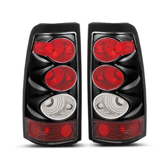 Raxiom Axial Series Tail Lights; Black Housing; Clear Lens (03-06 Silverado 1500 Fleetside)