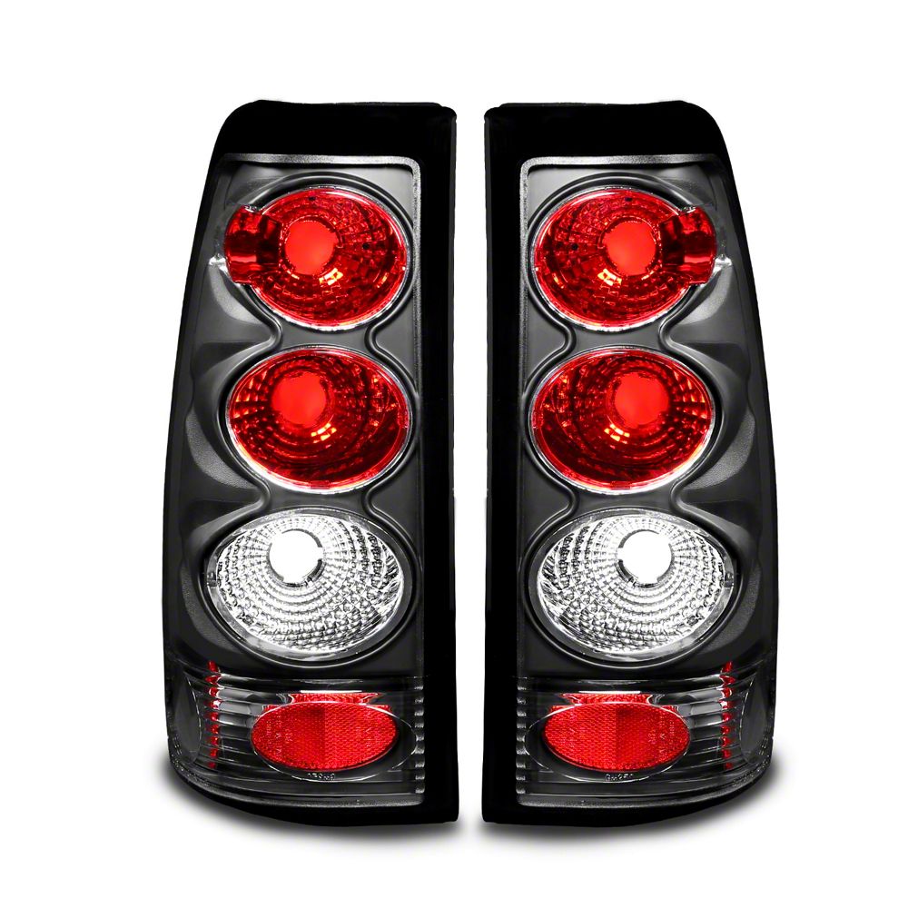 Raxiom Axial Series Tail Lights; Black Housing; Red/Clear Lens (99-02 Silverado 1500 Fleetside)