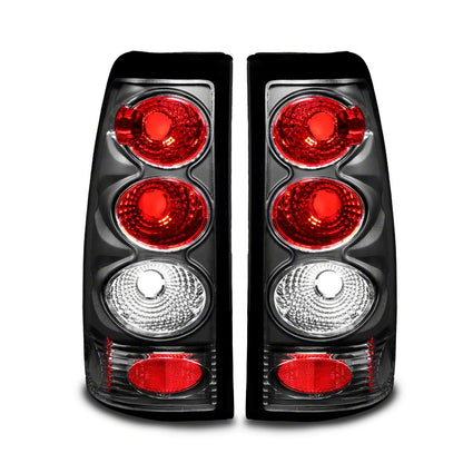 Raxiom Axial Series Tail Lights; Black Housing; Red/Clear Lens (99-02 Silverado 1500 Fleetside)