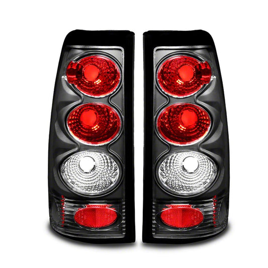 Raxiom Axial Series Tail Lights; Black Housing; Red/Clear Lens (99-02 Silverado 1500 Fleetside)