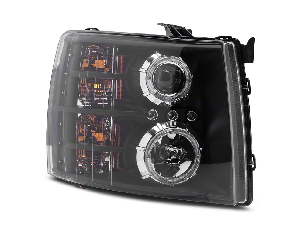 Raxiom LED Halo Projector Headlights; Black Housing; Clear Lens (07-13 Silverado 1500)