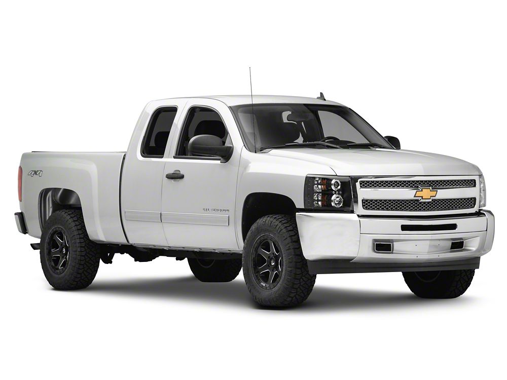 Raxiom LED Halo Projector Headlights; Black Housing; Clear Lens (07-13 Silverado 1500)