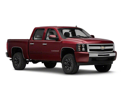 Raxiom Super White LED Halo Projector Headlights; Black Housing; Clear Lens (07-13 Silverado 1500)