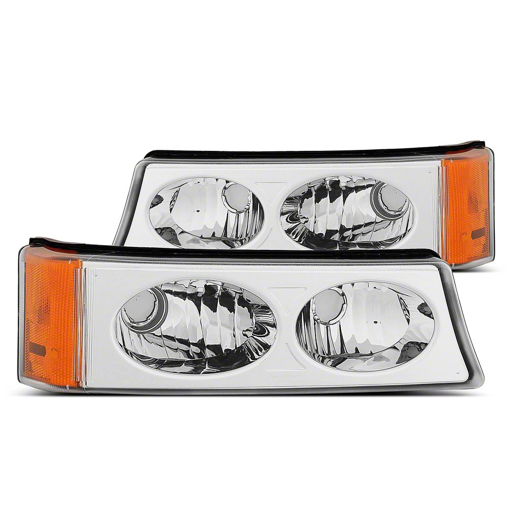 Raxiom Axial Series Crystal Turn Signal and Parking Lights; Chrome (03-06 Silverado 1500)