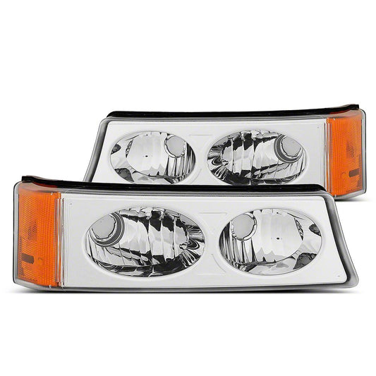 Raxiom Axial Series Crystal Turn Signal and Parking Lights; Chrome (03-06 Silverado 1500)