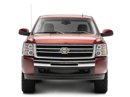 Raxiom LED Halo Projector Headlights; Chrome Housing; Clear Lens (07-13 Silverado 1500)