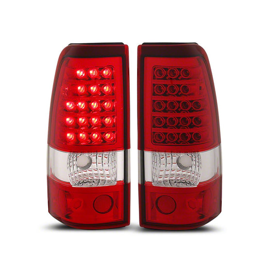 Raxiom LED Tail Lights; Chrome Housing; Red/Clear Lens (03-06 Silverado 1500 Fleetside)