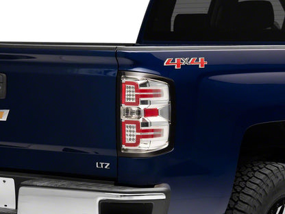Raxiom LED Tail Lights with Sequential Turn Signals; Chrome Housing; Clear Lens (14-18 Silverado 1500 w/ Factory Halogen Tail Lights)