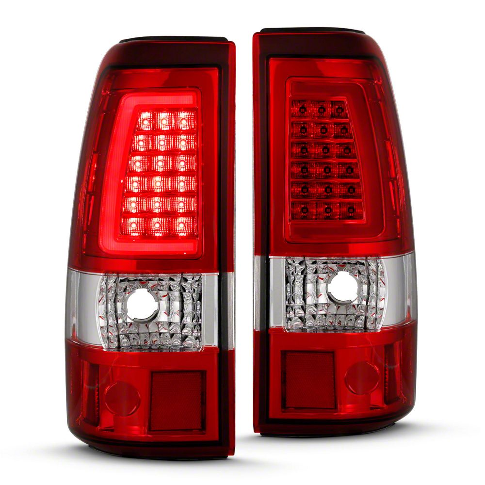 Raxiom Axial Series LED Tail Lights; Chrome Housing; Red/Clear Lens (03-06 Silverado 1500 Fleetside)