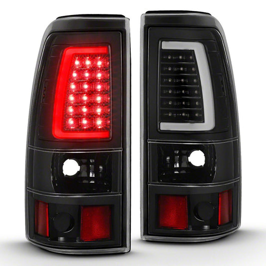 Raxiom Axial Series LED Tail Lights; Black Housing; Clear Lens (03-06 Silverado 1500 Fleetside)