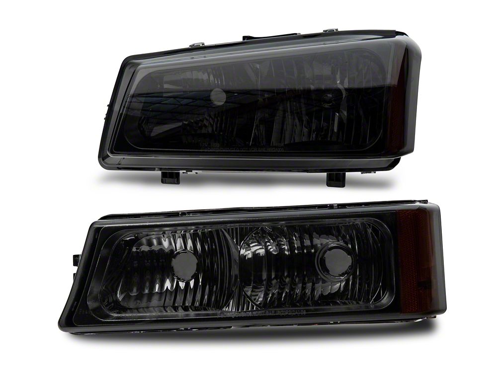 Raxiom Axial Series OEM Style Replacement Headlights; Chrome Housing; Smoked Lens (03-06 Silverado 1500)
