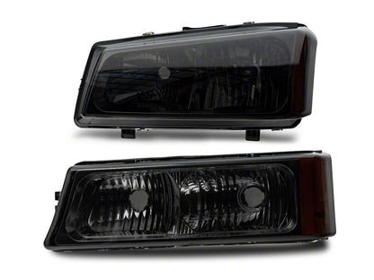 Raxiom Axial Series OEM Style Replacement Headlights; Chrome Housing; Smoked Lens (03-06 Silverado 1500)