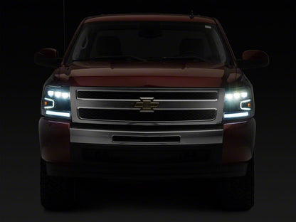 Raxiom LED Projector Headlights; Black Housing; Clear Lens (07-13 Silverado 1500)