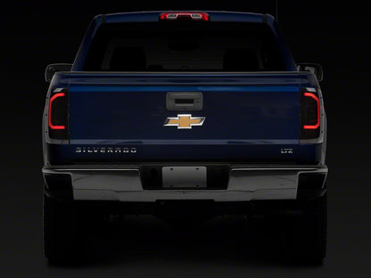 Raxiom Axial Series LED Tail Lights; Black Housing; Smoked Lens (16-18 Silverado 1500 w/ Factory Halogen Tail Lights)