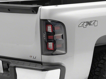 Raxiom LED Dual Ring Tail Lights; Black Housing; Clear Lens (07-13 Silverado 1500)