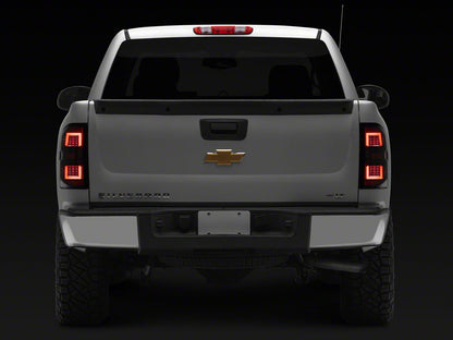Raxiom LED Dual Ring Tail Lights; Black Housing; Clear Lens (07-13 Silverado 1500)