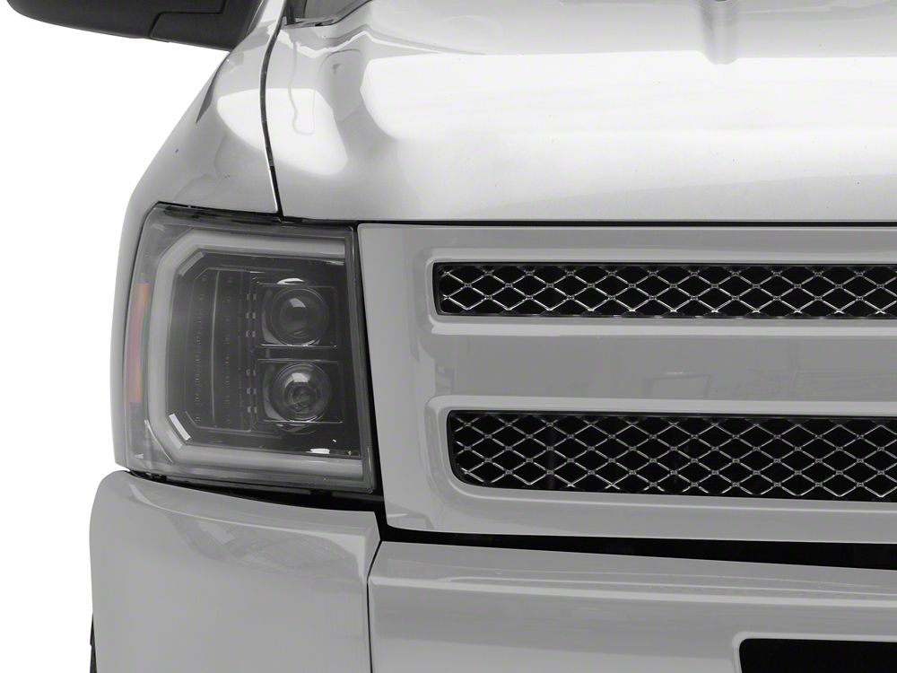 Raxiom LED Halo Surround Headlights; Black Housing; Clear Lens (07-13 Silverado 1500)