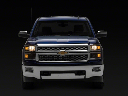 Raxiom OE Style Headlights with Chrome Trim; Black Housing; Clear Lens (14-15 Silverado 1500)