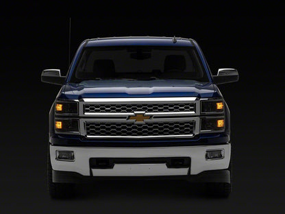 Raxiom OE Style Headlights with Chrome Trim; Black Housing; Clear Lens (14-15 Silverado 1500)
