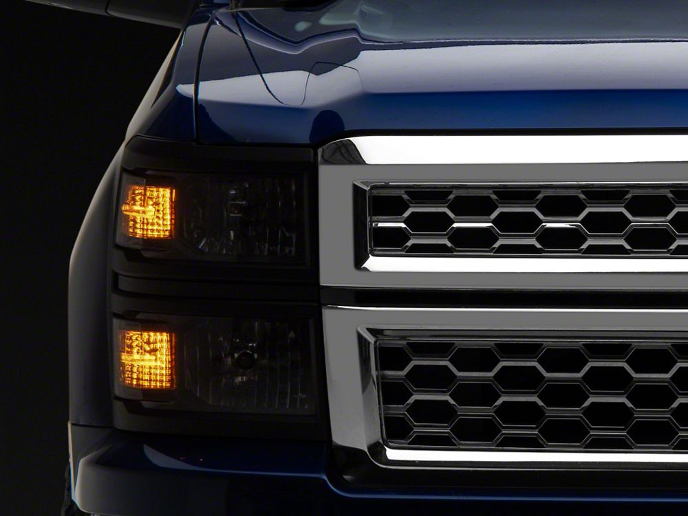 Raxiom OE Style Headlights with Black Trim; Black Housing; Clear Lens (14-15 Silverado 1500)