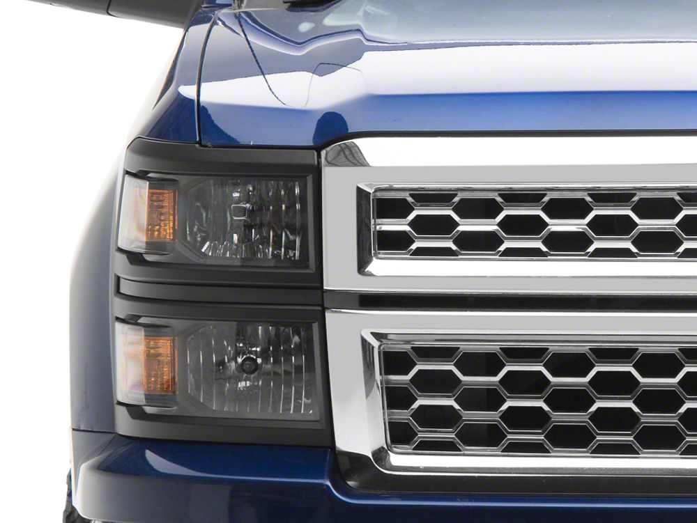 Raxiom OE Style Headlights with Black Trim; Black Housing; Clear Lens (14-15 Silverado 1500)