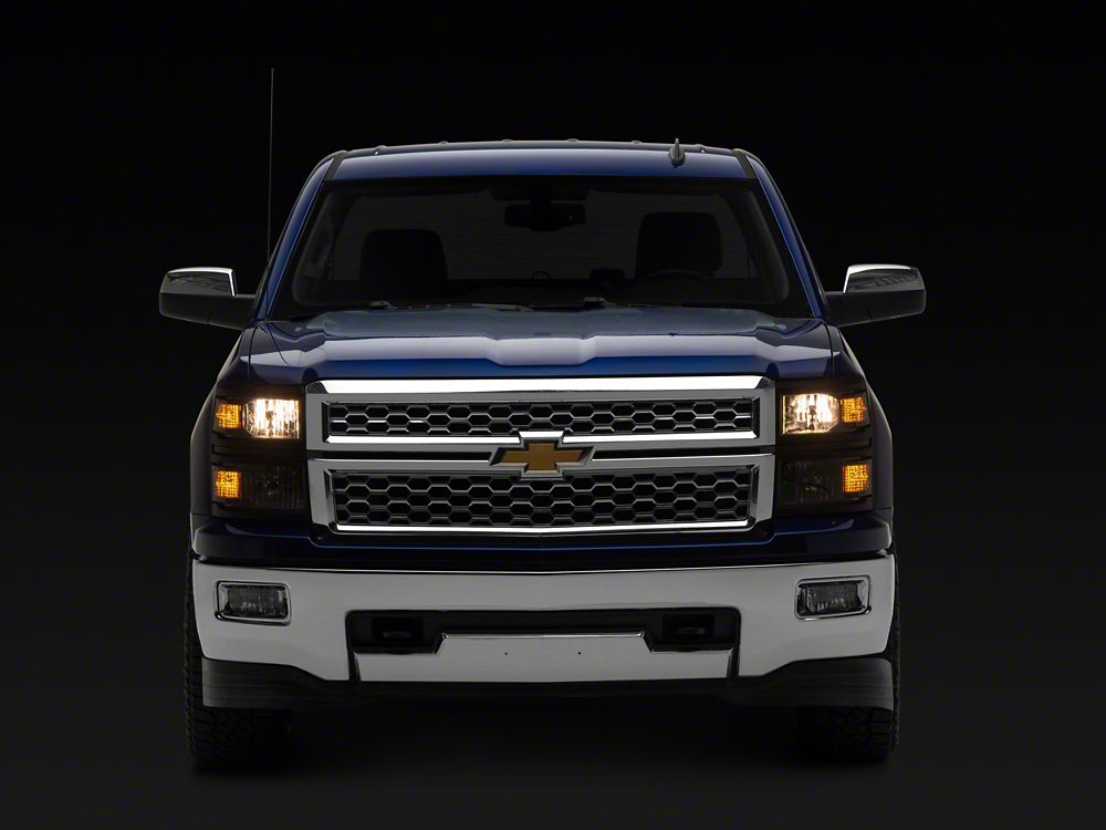 Raxiom OE Style Headlights with Black Trim; Black Housing; Clear Lens (14-15 Silverado 1500)