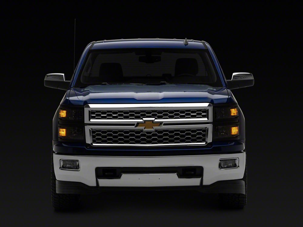 Raxiom OE Style Headlights with Black Trim; Black Housing; Clear Lens (14-15 Silverado 1500)