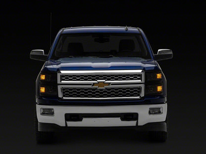 Raxiom OE Style Headlights with Black Trim; Black Housing; Clear Lens (14-15 Silverado 1500)