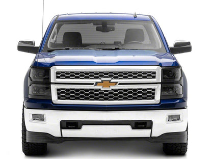 Raxiom CXR Series V2 LED Projector Headlights with Black Trim; Black Housing; Clear Lens (14-15 Silverado 1500)