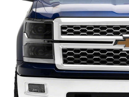 Raxiom CXR Series V2 LED Projector Headlights with Chrome Trim; Black Housing; Clear Lens (14-15 Silverado 1500)