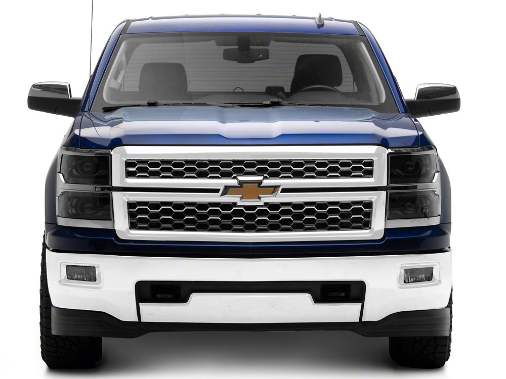 Raxiom CXR Series V2 LED Projector Headlights with Chrome Trim; Black Housing; Clear Lens (14-15 Silverado 1500)