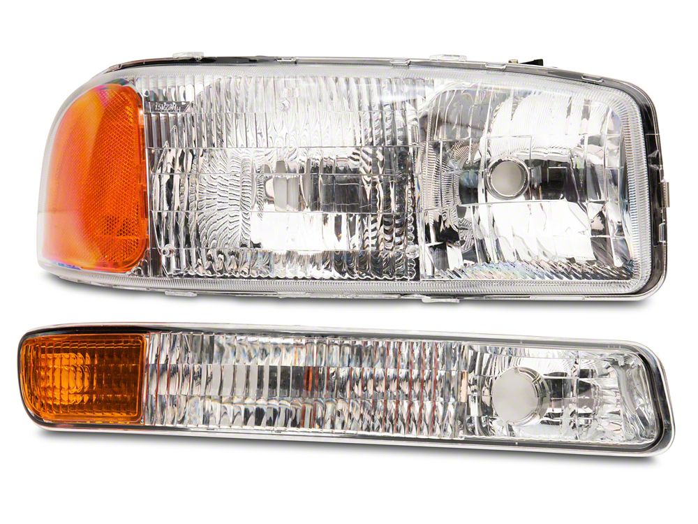 Raxiom Axial Series OEM Style Replacement Headlights; Chrome Housing; Clear Lens (99-06 Sierra 1500)
