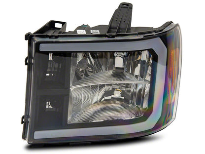 Raxiom Axial Series Headlights with LED Bar; Black Housing; Clear Lens (07-13 Sierra 1500)