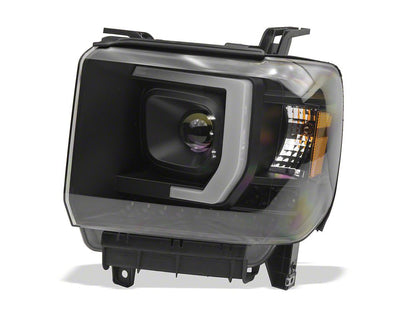 Raxiom Axial Series Projector Headlights; Black Housing; Clear Lens (14-15 Sierra 1500 w/ Factory Halogen Headlights)