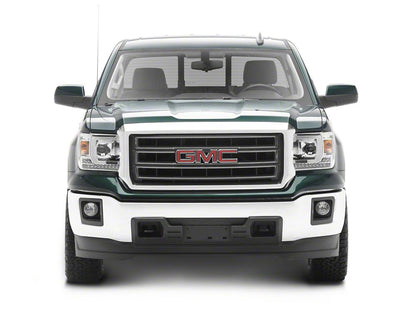 Raxiom Axial Series Projector Headlights; Chrome Housing; Clear Lens (14-15 Sierra 1500 w/ Factory Halogen Headlights)